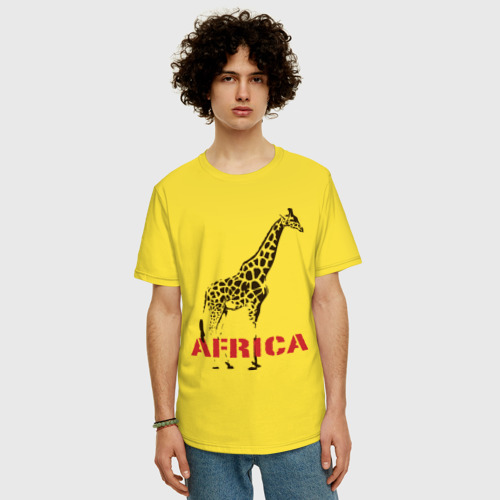 Мужская футболка хлопок Oversize Africa, цвет желтый - фото 3