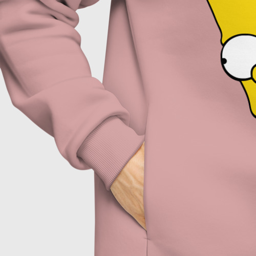 Мужское худи Oversize хлопок Bart Simpson 3, цвет пыльно-розовый - фото 8