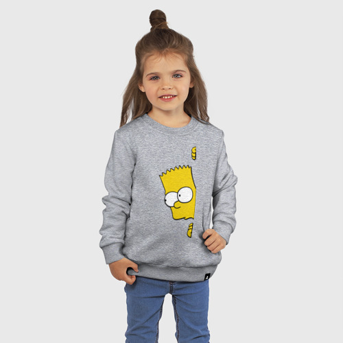 Детский свитшот хлопок Bart Simpson 3, цвет меланж - фото 3