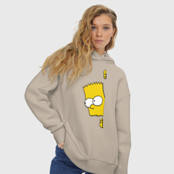 Женское худи Oversize хлопок Bart Simpson 3 - фото 2