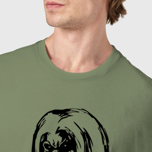 Мужская футболка хлопок Iron Maden с демоном, цвет авокадо - фото 6