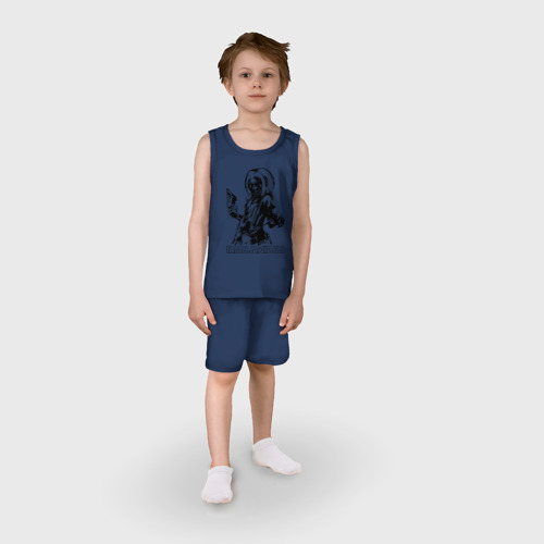 Детская пижама с шортами хлопок Iron Maden с демоном, цвет темно-синий - фото 3