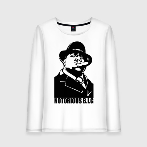 Женский лонгслив хлопок Notorious B.I.G, цвет белый