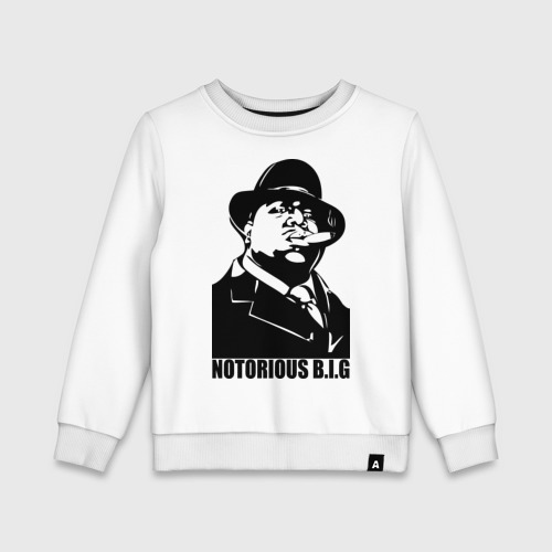 Детский свитшот хлопок Notorious B.I.G, цвет белый