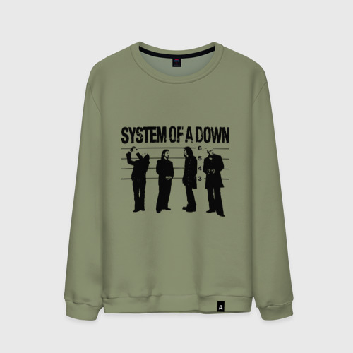 Мужской свитшот хлопок System of a Down музыканты, цвет авокадо