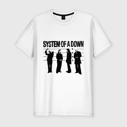 Мужская футболка хлопок Slim System of a Down музыканты, цвет белый