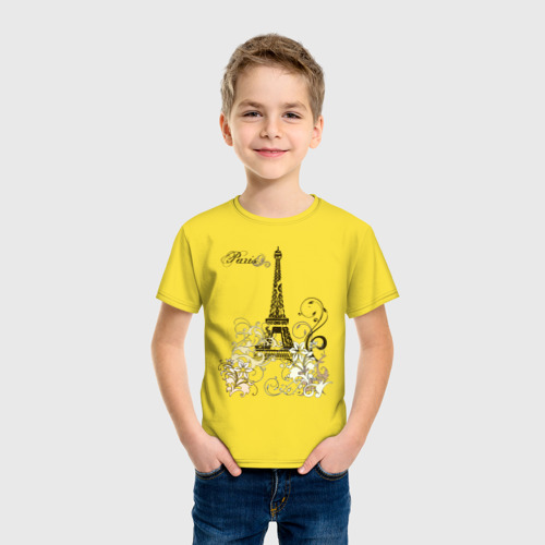 Детская футболка хлопок Paris 2, цвет желтый - фото 3