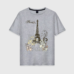 Женская футболка хлопок Oversize Paris 2