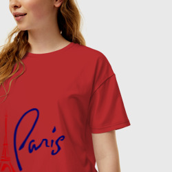 Женская футболка хлопок Oversize Paris 3 - фото 2