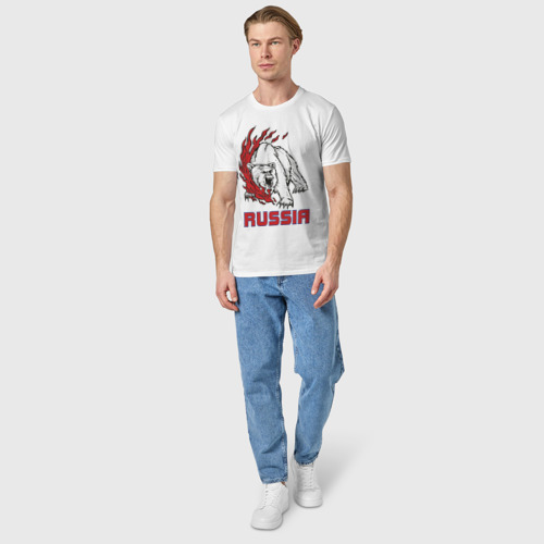 Мужская футболка хлопок Russia (3), цвет белый - фото 5