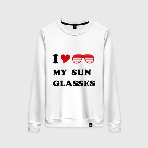 Женский свитшот хлопок Солнцезащитные очки, цвет белый