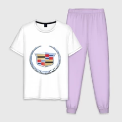 Мужская пижама с белой футболкой хлопок Cadillac