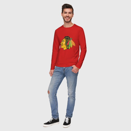 Мужской лонгслив хлопок Chicago Blackhawks Kane, цвет красный - фото 5