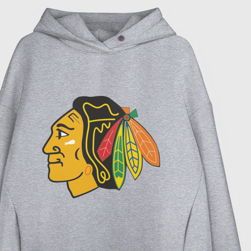 Женское худи Oversize хлопок Chicago Blackhawks Kane, цвет меланж - фото 3