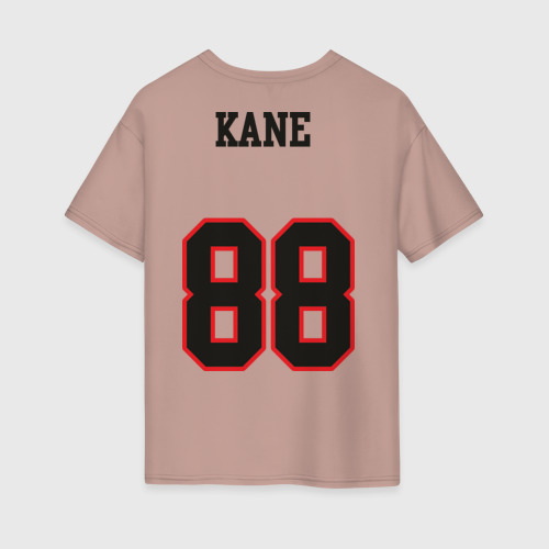 Женская футболка хлопок Oversize с принтом Chicago Blackhawks Kane, вид сзади #1