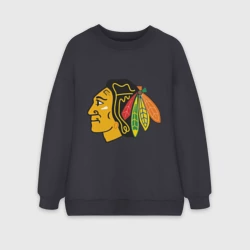 Женский свитшот oversize без начеса хлопок Chicago Blackhawks Kane