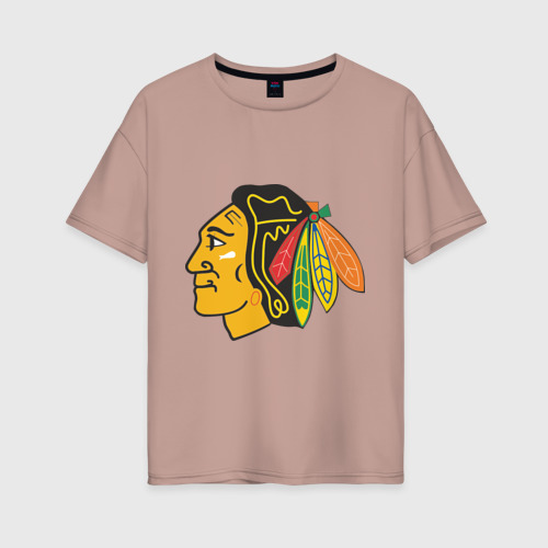 Женская футболка хлопок Oversize с принтом Chicago Blackhawks Kane, вид спереди #2