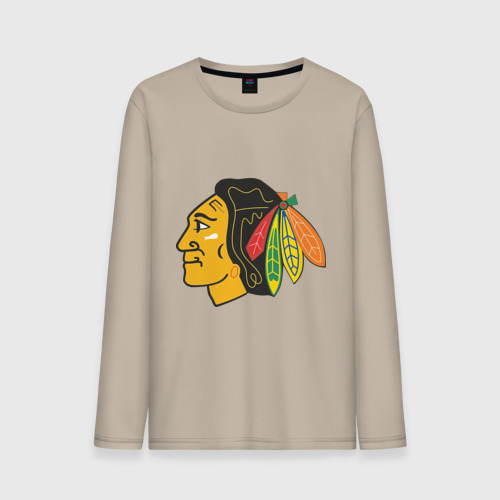 Мужской лонгслив хлопок Chicago Blackhawks, цвет миндальный