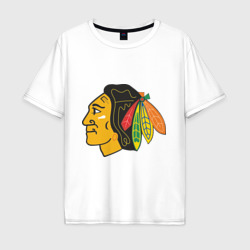 Мужская футболка хлопок Oversize Chicago Blackhawks