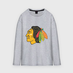 Мужской лонгслив oversize хлопок Chicago Blackhawks