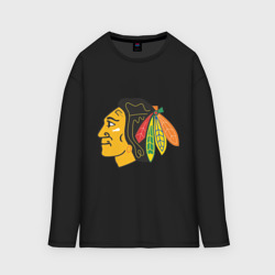 Женский лонгслив oversize хлопок Chicago Blackhawks