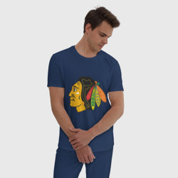 Мужская пижама хлопок Chicago Blackhawks - фото 2