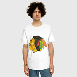 Мужская футболка хлопок Oversize Chicago Blackhawks - фото 2