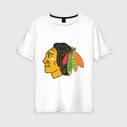 Женская футболка хлопок Oversize Chicago Blackhawks