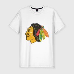 Мужская футболка хлопок Slim Chicago Blackhawks