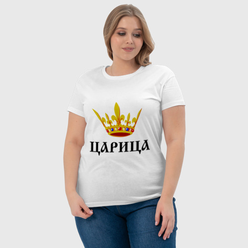 Женская футболка хлопок Царица, цвет белый - фото 6