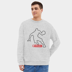 Мужской свитшот oversize без начеса хлопок AND1 streetball - фото 2