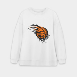 Женский свитшот oversize без начеса хлопок Basket