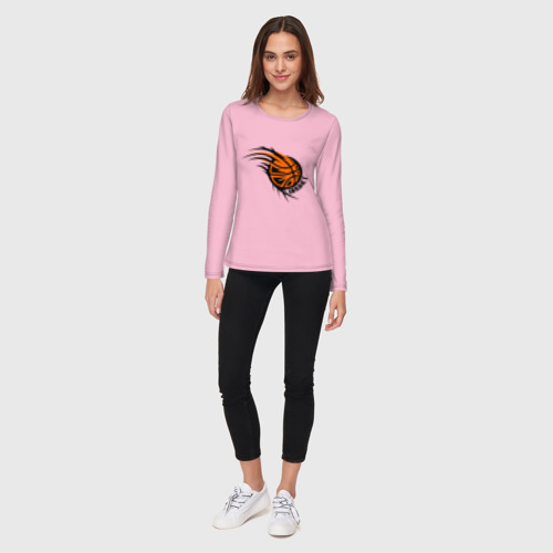 Женский лонгслив хлопок Basket, цвет светло-розовый - фото 5