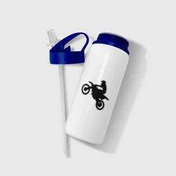 Бутылка для воды с трубочкой Мотоцикл мотокросс - фото 2