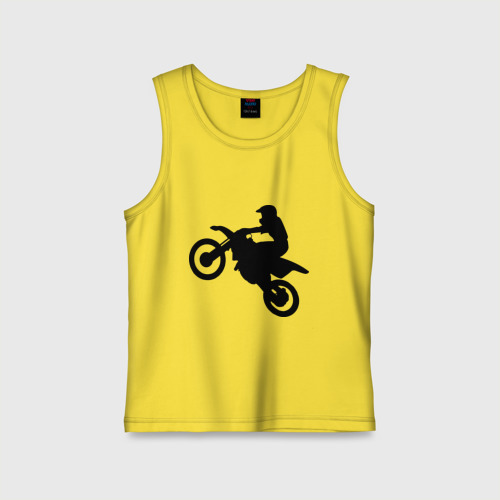 Детская майка хлопок Мотоцикл мотокросс, цвет желтый