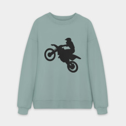 Мужской свитшот oversize без начеса хлопок Мотоцикл мотокросс