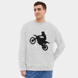 Мужской свитшот oversize без начеса хлопок Мотоцикл мотокросс - фото 2