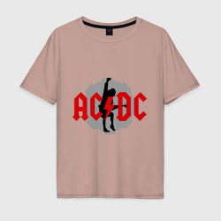 Мужская футболка хлопок Oversize AC DC Ангус Янг