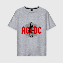 Женская футболка хлопок Oversize AC DC Ангус Янг