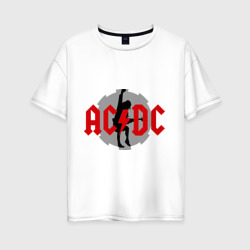 Женская футболка хлопок Oversize AC DC Ангус Янг