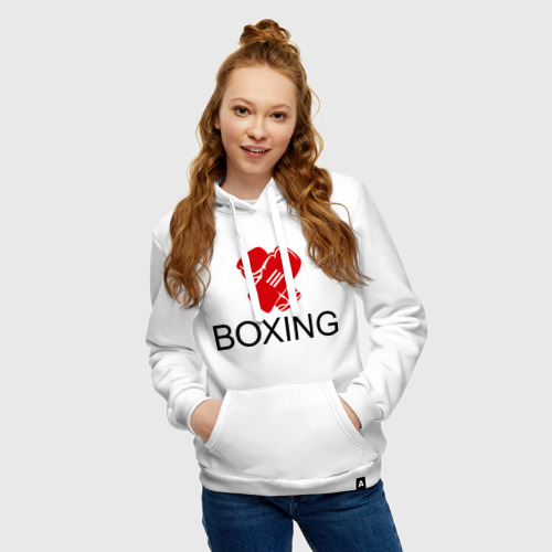 Женская толстовка хлопок Boxing (2), цвет белый - фото 3