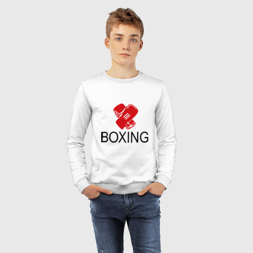 Детский свитшот хлопок Boxing (2), цвет белый - фото 7