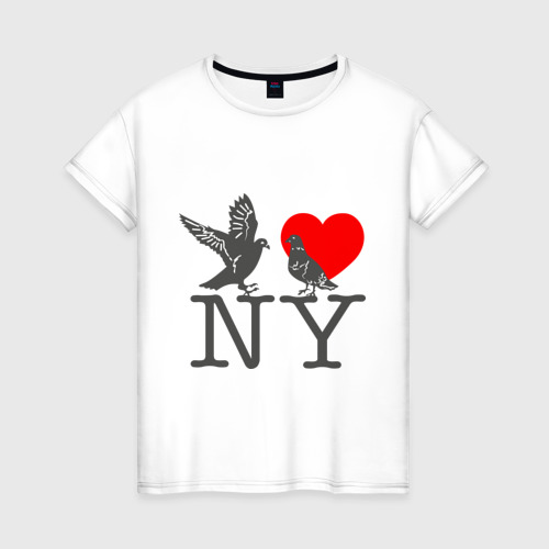 Женская футболка хлопок Love NY, цвет белый