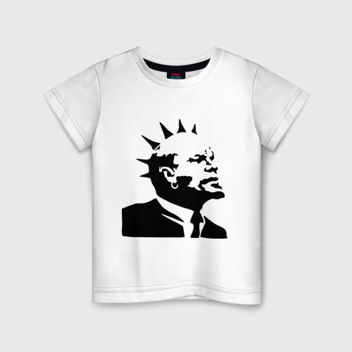 Детская футболка хлопок Ленин с ирокезом, цвет белый