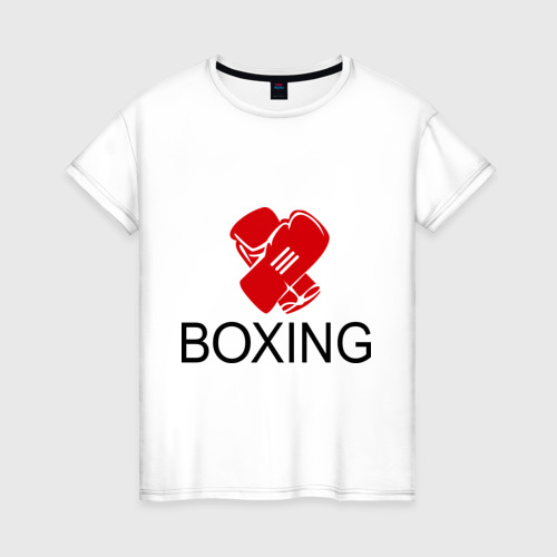 Женская футболка хлопок Boxing, цвет белый