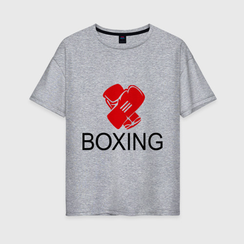 Женская футболка хлопок Oversize Boxing, цвет меланж