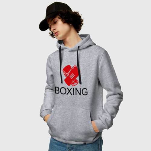 Мужская толстовка хлопок Boxing, цвет меланж - фото 3