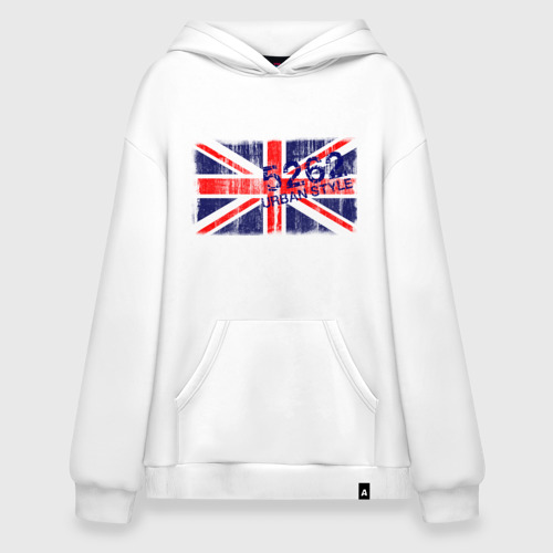 Худи SuperOversize хлопок England Urban flag, цвет белый