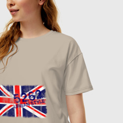 Женская футболка хлопок Oversize England Urban flag - фото 2