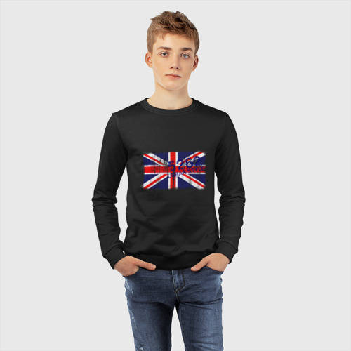 Детский свитшот хлопок England Urban flag, цвет черный - фото 7